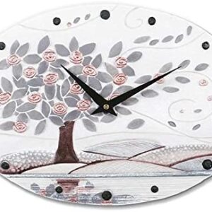 Cartapietra Orologio Ovale Foglie al Vento Rame 40 x 25 cm 43548rm